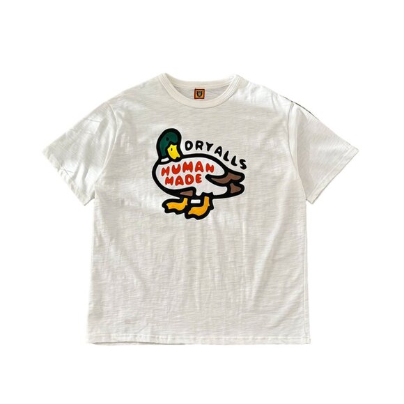 Human Made White Round Neck Short-Sleeved T-Shirt With Duck Print - Picture 1 of 7